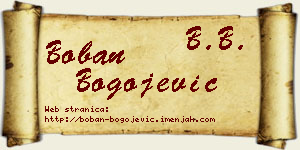 Boban Bogojević vizit kartica